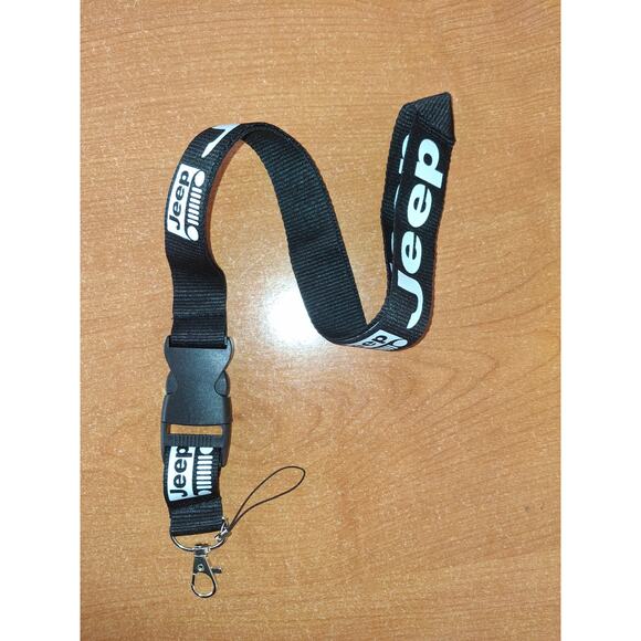 Best Car Key Holder Brand Jeep Black One Size Lanyard with Metal Clip - Picture 1 of 6